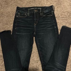 American eagle Lu(x)e jeans , size 4 long . Dark wash